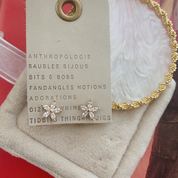 Anthropologie Jewelry - NWT Anthropologie crystal floral earrings